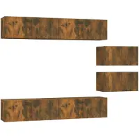 vidaXL 6-tlg. TV-Schrank-Set Räuchereiche Holzwerkstoff