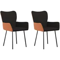 vidaXL Esszimmerstühle 2 Stk. Schwarz Stoff und Kunstleder