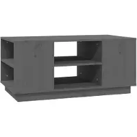 vidaXL Couchtisch Grau 90x49x40,5 cm Massivholz Kiefer