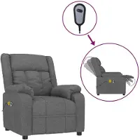 vidaXL Massagesessel Elektrisch Dunkelgrau Stoff