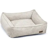 Designed By Lotte Ribbed, Kissen Tierbett, Drinnen, Hund, Grau, Rechteckig, Samt