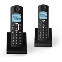 Alcatel F685 DUO, DECT-Telefon, Kabelloses Mobilteil, Freisprecheinrichtung, 100 Eintragungen, Schwarz