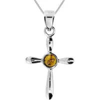 Ostsee-Schmuck Kette mit Anhänger "Kette mit Anhänger Kreuz 24 x 16" Gr. 42, silber (weiß, neutral), Halsketten, Damen, 42cm, Silber 925 (Sterlingsilber), L: 42, Kette mit Anhänger