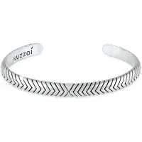 KUZZOI Armband Herren Armreif Oxidiert Offen Basic 925 Silber Kuzzoi Silber