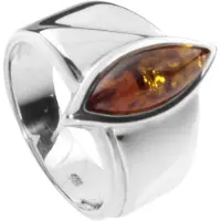 Ostsee-Schmuck Fingerring "- Ranva - Silber 925/000 - Bernstein" Gr. 56, silber (silber 925, silberfarben, weiß), Fingerringe, Damen, 56, Fingerring