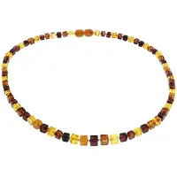 Ostsee-Schmuck Kette ohne Anhänger "- Würfel 6 - Bernstein -" Gr. 45, bunt (mehrfarbig, braun), Halsketten, Damen, 45, Bernstein, Kette ohne Anhänger