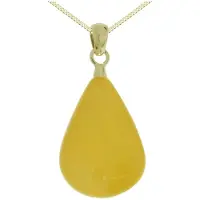 Ostsee-Schmuck Kette und Anhänger Set "- Tropfen ca. 26 mm lang - Gold 333/000 - Bernstein" Gr. 42, gold (gold 333, goldfarben, gelb), Schmuck_Sets, Damen, 42, Gelbgold 333, Kette und Anhänger Set