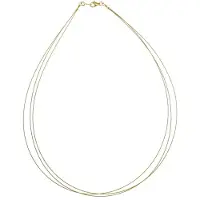 Ostsee-Schmuck Halsreif "Halsreif Nyloncollier 3-reihig -goldfarben-" Gr. 42, gold (weiß, neutral), Halsketten, Damen, 42cm, Edelstahl, L: 42, Halsreif