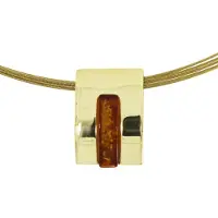 Ostsee-Schmuck Kette mit Anhänger "- Gleiter-Ulsa - Silber 925/000, vergoldet - Bernstein" Gr. 42, gold (goldfarben, gelb), Schmuck_Sets, Damen, 42, Silber 925 (Sterlingsilber), Kette mit Anhänger
