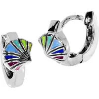 Ostsee-Schmuck Klappcreolen "- Blüte - Silber 925/000 -" Gr. 12, silber (silber 925, silberfarben, weiß), Ohrringe, Damen, 12, Klappcreolen