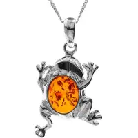 Ostsee-Schmuck Kette mit Anhänger "Kette mit Anhänger Frosch" Gr. 42, silber (weiß, neutral), Halsketten, Damen, 42cm, Silber 925 (Sterlingsilber), L: 42, Kette mit Anhänger