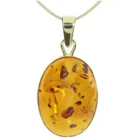 Ostsee-Schmuck Kette und Anhänger Set "- Classic 18x13 - Gold 333/000 - Bernstein" Gr. 45, gold (gold 333, goldfarben, gelb), Schmuck_Sets, Damen, 45, Gelbgold 333, Kette und Anhänger Set