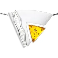Ostsee-Schmuck Halsreif mit Anhänger - Gleiter-Benita - Silber 925/000 - Bernstein Silber