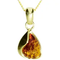 Ostsee-Schmuck Kette mit Anhänger - Jeska 20 mm - Gold 333/000 - Bernstein Gold