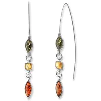 Ostsee-Schmuck Paar Ohrhänger "Ohrhänger Ribba Ohrhänger Ribba", weiß (weiß, neutral), Ohrringe, Damen, 58 x 6mm, Silber 925 (Sterlingsilber), Paar Ohrhänger
