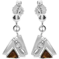 Ostsee-Schmuck Paar Ohrhänger "- Benita - Silber 925/000 - Bernstein/Zirk." Gr. 22, silber (silber 925, silberfarben, weiß), Ohrringe, Damen, 22, Silber 925 (Sterlingsilber), Paar Ohrhänger