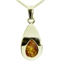 Ostsee-Schmuck Kette mit Anhänger "Kette mit Anhänger Janika" Gr. 42, gold (weiß, neutral), Halsketten, Damen, 42cm, Gelbgold 333, L: 42, Kette mit Anhänger