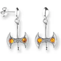 Ostsee-Schmuck Paar Ohrhänger "- Doppelaxt - Silber 925/000 - Bernstein" Gr. 30, silber (silber 925, silberfarben, weiß), Ohrringe, Damen, 30, Silber 925 (Sterlingsilber), Paar Ohrhänger