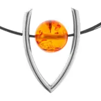 Ostsee-Schmuck Collier - Bernsteinkugel 16 mm - Bernstein - , Silber