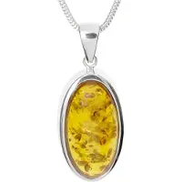 Ostsee-Schmuck Kette mit Anhänger "Kette mit Anhänger Classic 24x12 mm" Gr. 42, silber (weiß, neutral), Halsketten, Damen, 42cm, Silber 925 (Sterlingsilber), L: 42, Kette mit Anhänger