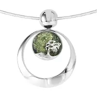 Ostsee-Schmuck Halsreif "Halsreif mit Anhänger Windflüchter 30 mm" Gr. 42, silber (weiß, neutral), Halsketten, Damen, 42cm, Silber 925 (Sterlingsilber), L: 42, Halsreif