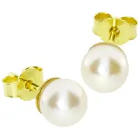 Ostsee-Schmuck Paar Ohrstecker "- Klassisch 7 mm - Gold 333/000 - Wachsperle" Gr. 7, gold (gold 333, goldfarben, gelb), Ohrringe, Damen, 7, Gelbgold 333, Paar Ohrstecker