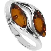 Ostsee-Schmuck Fingerring "- Malene - Silber 925/000 - Bernstein" Gr. 62, silber (silber 925, silberfarben, weiß), Fingerringe, Damen, 62, Fingerring