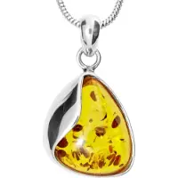 Ostsee-Schmuck Kette mit Anhänger "Kette mit Anhänger Jeska 28 mm" Gr. 60, silber (weiß, neutral), Halsketten, Damen, 60cm, Silber 925 (Sterlingsilber), L: 42, Kette mit Anhänger