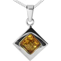 Ostsee-Schmuck Kette mit Anhänger - Alvina - Silber 925/000 - Bernstein Silber