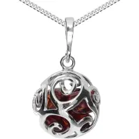 Ostsee-Schmuck Kette mit Anhänger - Svenja - Silber 925/000 - Bernstein Silber