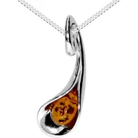 Ostsee-Schmuck Kette mit Anhänger - Jeanne - Silber 925/000 - Bernstein Silber