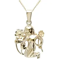Ostsee-Schmuck Kette mit Anhänger "Kette mit Anhänger Tierkreiszeichen Jungfrau" Gr. 45, gold (weiß, neutral), Halsketten, Damen, 45cm, Gelbgold 333, L: 42, Kette mit Anhänger