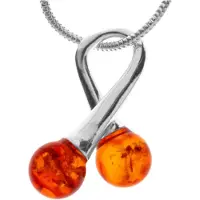Ostsee-Schmuck Kette mit Anhänger "Kette mit Anhänger Doppelkelch" Gr. 50, silber (weiß, neutral), Halsketten, Damen, 50cm, Silber 925 (Sterlingsilber), L: 42, Kette mit Anhänger