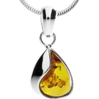 Ostsee-Schmuck Kette mit Anhänger - Jeska 20 mm - Silber 925/000 - Bernstein Silber