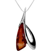 Ostsee-Schmuck Kette mit Anhänger - Gleiter-Terese - Silber 925/000 - Bernstein Silber