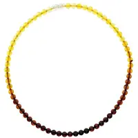 Ostsee-Schmuck Gliederkette "Kette Kugel 6 mm Kette Kugel 6 mm" Gr. 50, braun (weiß, neutral), Halsketten, Damen, 50cm, Bernstein, L: 42, Gliederkette