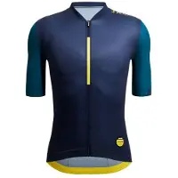 Santini Allez Le Maillot Jaune Kurzarm-radtrikot Blau S Mann Blau S