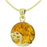 Ostsee-Schmuck Kette mit Anhänger "Kette mit Anhänger Windflüchter 16 mm" Gr. 50, gold (weiß, neutral), Halsketten, Damen, 50cm, Silber 925 (Sterlingsilber), L: 42, Kette mit Anhänger