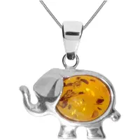 Ostsee-Schmuck Kette mit Anhänger "- Elefant - Silber 925/000 - Bernstein" Gr. 45, silber (silber 925, silberfarben, weiß), Schmuck_Sets, Damen, 45, Silber 925 (Sterlingsilber), Kette mit Anhänger