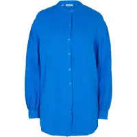 Bonprix Langarmbluse "Musselin-Longbluse aus Baumwolle" Oversize-Passform, mit Seitenschlitzen, aus Musselin