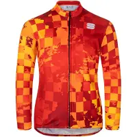 Sportful Langarm Fahrradtrikot für den Winter - KID THERMAL - Rot/Gelb 8Y