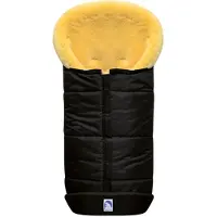 HEITMANN FELLE Fußsack "Eisbärchen - Lammfell Winterfußsack - Premium Qualität" mit echtem Lammfell, für Kinderwagen & Buggy, 6 Gurtschlitze, waschbar