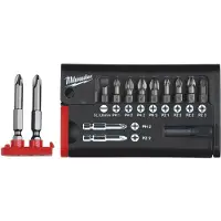 Milwaukee Estuche de puntas compactos 12 piezas. - Naranja 25 mm: Plana 0.8 x5.5 mm x1 PH1 x1 / PH2 x2 / PH3 x