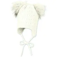 Sterntaler Strickmütze "Strickmütze Pompons", Mädchen, Gr. 47, beige (ecru), Mützen Strickmütze