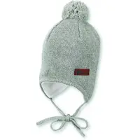 Sterntaler Strickmütze Bommelmix in silber mel. | Gr.: 39 cm