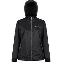 Regatta Regenjacke Damen Wasserdicht mit Kapuze, Farbe:Schwarz, Größe:36