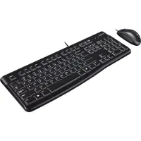 Logitech MK120, Volle Größe (100%), Kabelgebunden, USB, QWERTY, Schwarz, Maus enthalten
