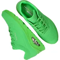 SKECHERS Sneaker "Street Uno - Stand on Air", Damen, Gr. 36, grün (dunkelgrün), Lederimitat, unifarben, Schuhe Sneaker, Freizeitschuh, Halbschuh, Schnürschuh mit Memory Foam