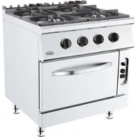 CombiSteel Cuistance Base 700 Gasherd 4 Br. Mit Gasbackofen