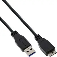 InLine USB 3.2 Gen.1 Kabel, A an Micro B, schwarz, 3m, 3 m, USB A, Micro-USB B, USB 3.2 Gen 1 (3.1 Gen 1), Stecker/Stecker, Schwarz